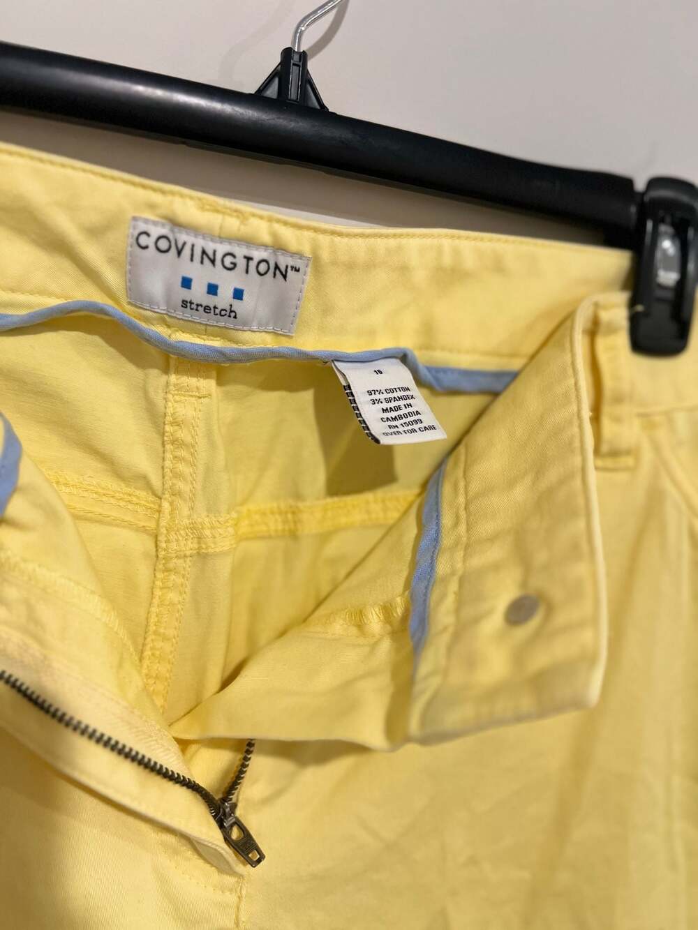 Covington Stretch Cotton Yellow Capri Pants Size 18 - Picture 5 of 5